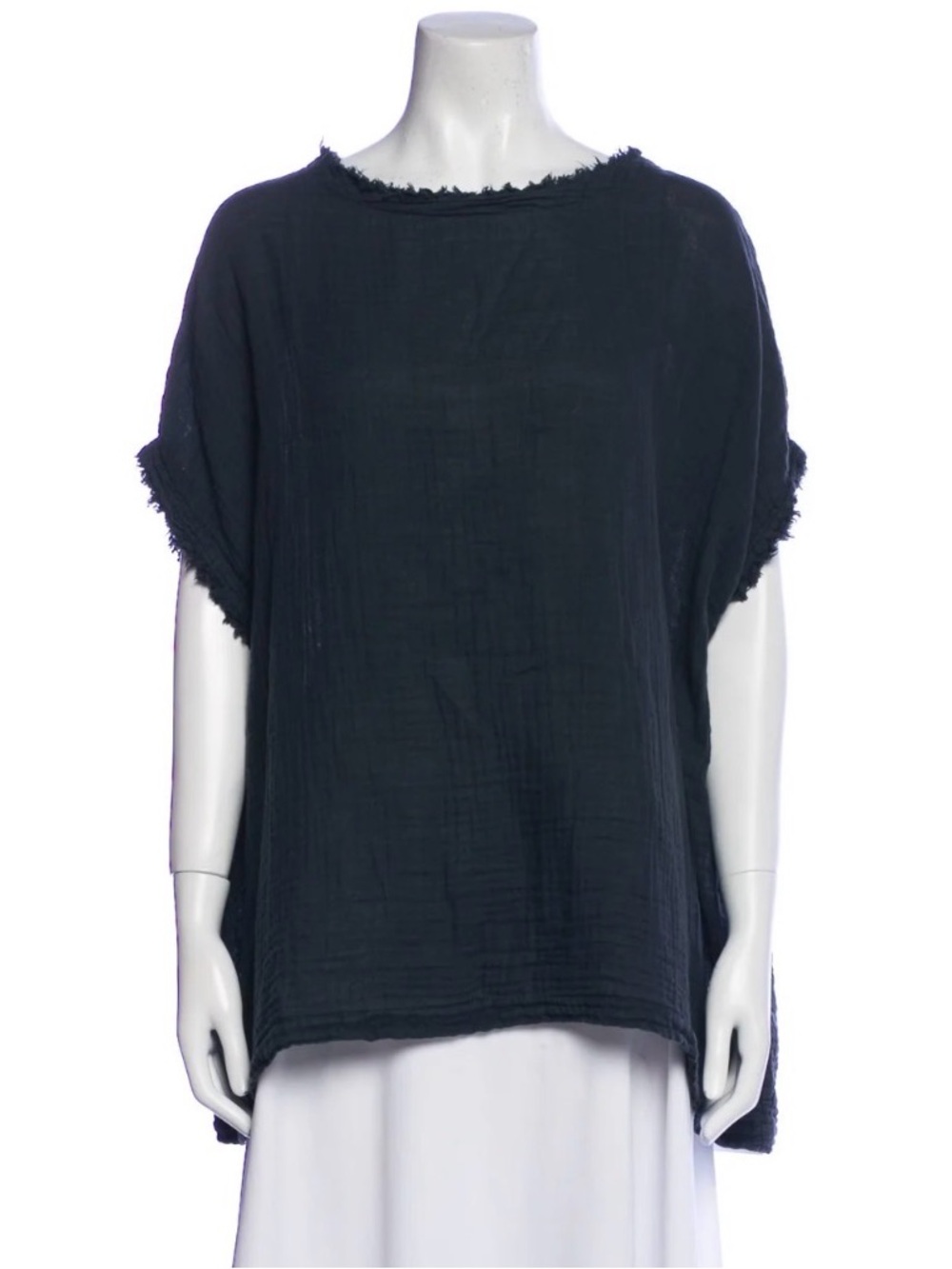 Black Crane Bateau Neckline Short Sleeve Shirt